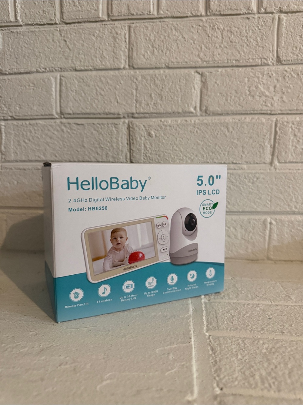 5.0" IPS LCD Digital Wireless Video Baby Monitor - White/Teal